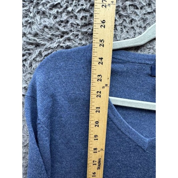 Brooks Brothers 346 Extra Fine Merino Wool V-Neck Sweater Navy Blue Mens Size S - Picture 9 of 12